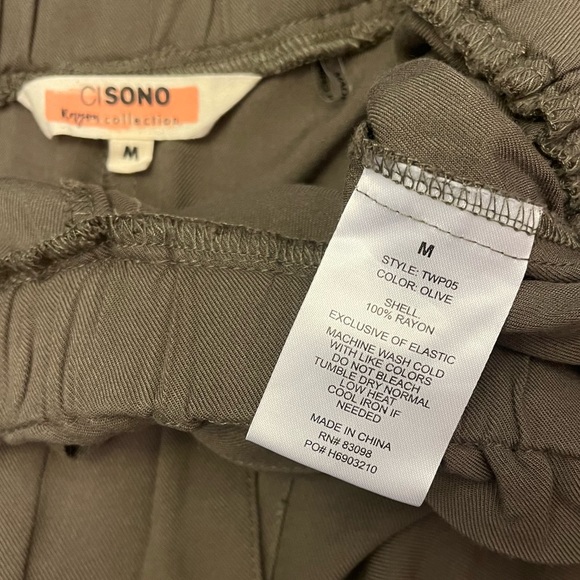 NWT Ci Sono Olive Green Paperbag Waist Pants - Picture 10 of 10